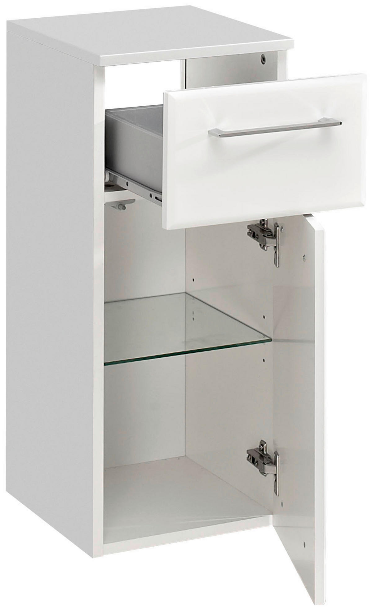 UNTERSCHRANK 30/72/33 cm   - Chromfarben/Weiß Hochglanz, Basics, Glas/Holzwerkstoff (30/72/33cm) - Pelipal