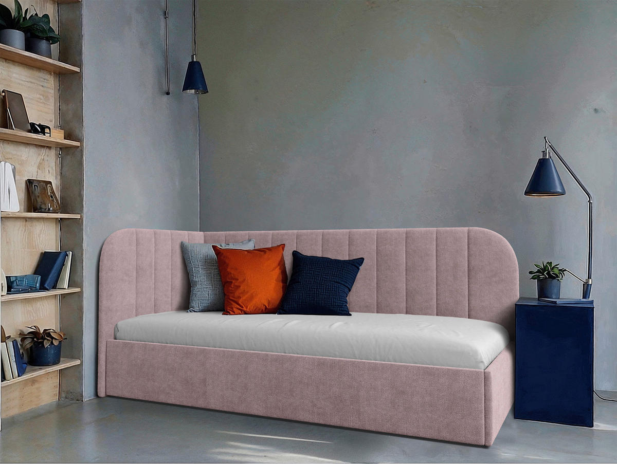 POLSTERBETT 90/200 cm  Rosa  - Schwarz/Rosa, Modern, Holz/Holzwerkstoff (90/200cm) - MID.YOU