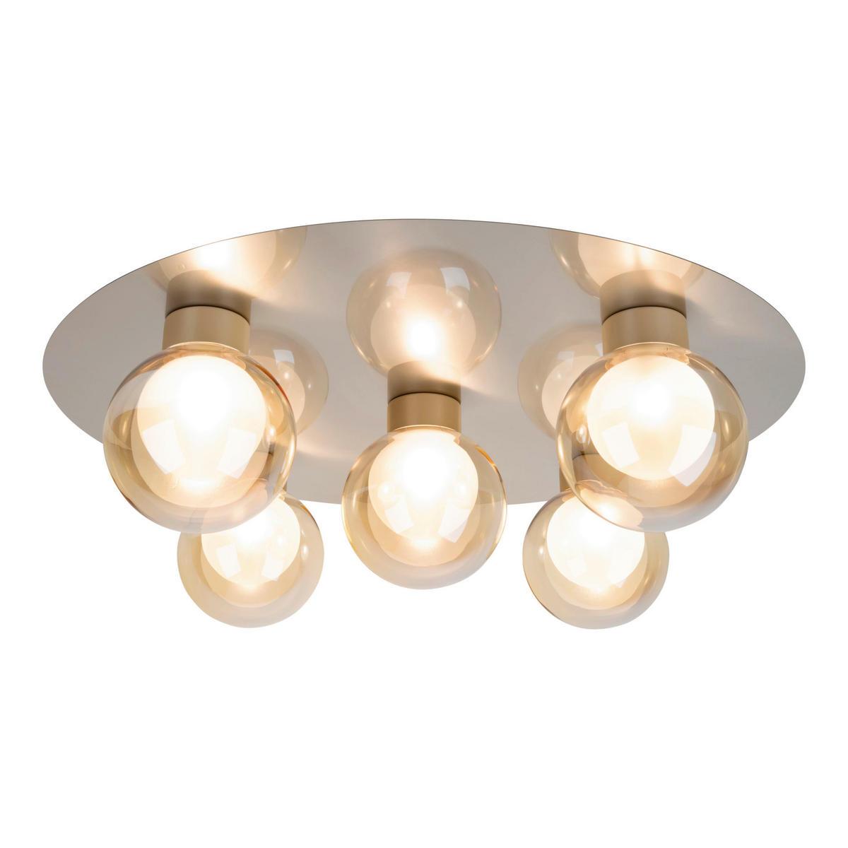 DECKENLEUCHTE 5er Deckenleuchte DONIKA 43/16,5 cm   - Weiß, Trend, Glas/Metall (43/16,5cm) - Näve