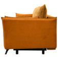 SCHLAFSOFA mit Liegefunktion, Rücken echt Cord, Flachgewebe Currygelb - Currygelb/Schwarz, KONVENTIONELL, Textil/Metall (223/72/100cm) - Carryhome