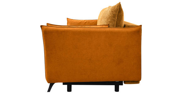 SCHLAFSOFA mit Liegefunktion, Rücken echt Cord, Flachgewebe Currygelb - Currygelb/Schwarz, KONVENTIONELL, Textil/Metall (223/72/100cm) - Carryhome