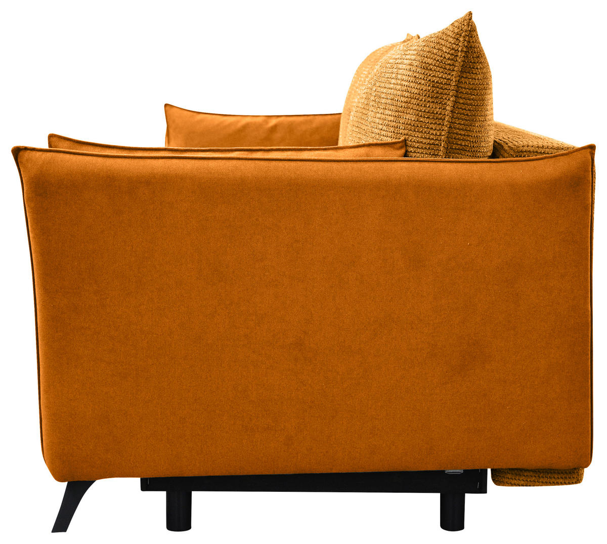 SCHLAFSOFA Cord, Flachgewebe Currygelb  - Currygelb/Schwarz, KONVENTIONELL, Textil/Metall (223/72/100cm) - Carryhome