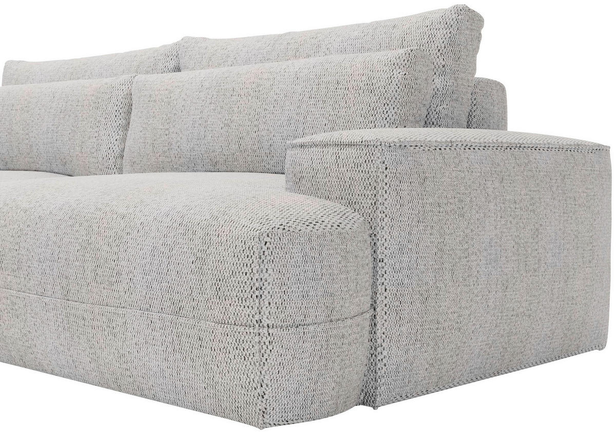 ECKSOFA Hellgrau Struktur  - Hellgrau/Schwarz, Design, Kunststoff/Textil (156/272cm) - Livetastic