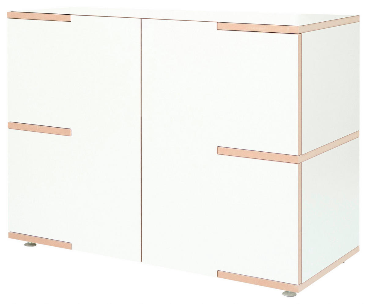 KOMMODE  in 100/75/45 cm  - Buchefarben/Alufarben, Design, Holzwerkstoff (100/75/45cm) - Tojo