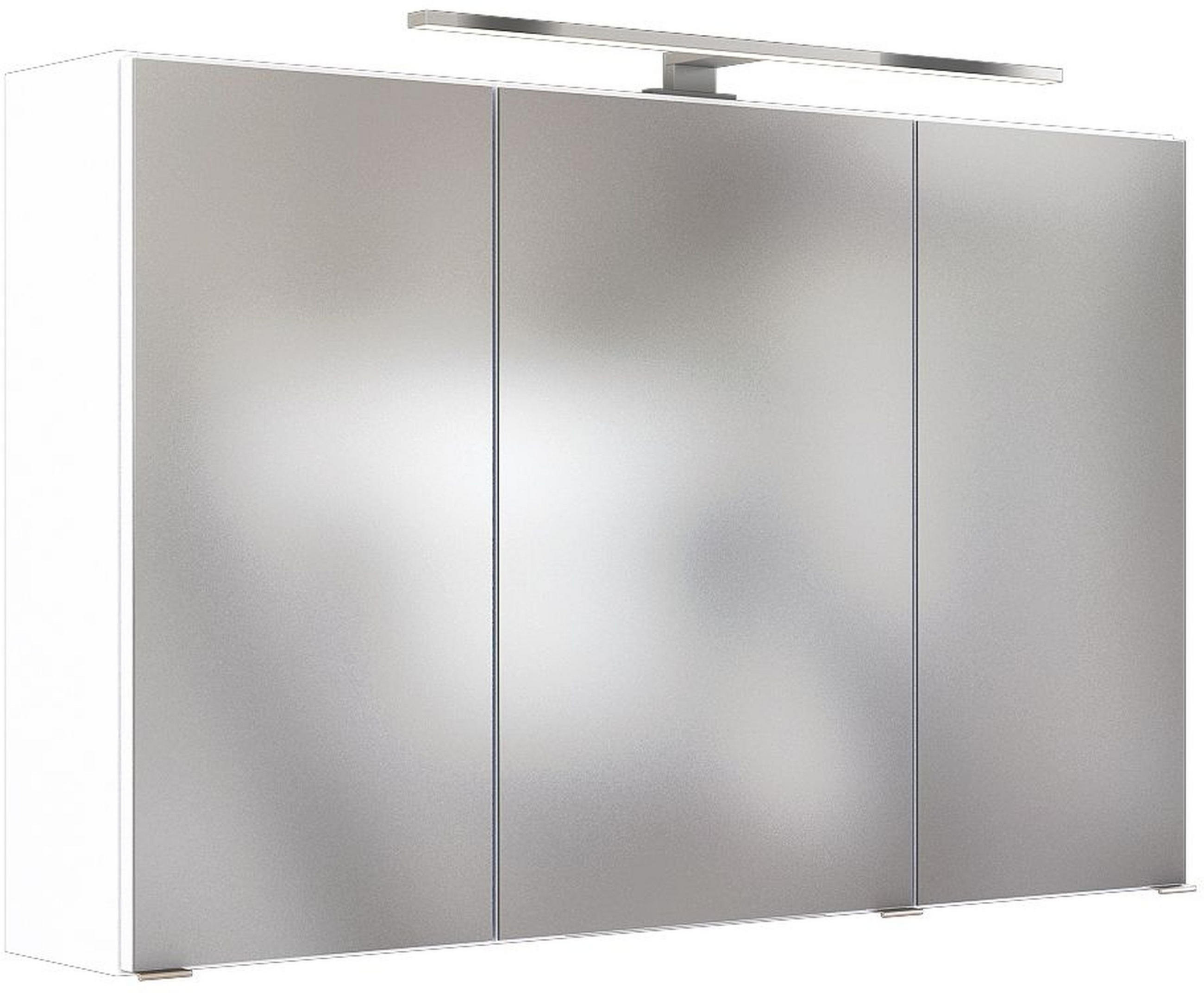 SPIEGELSCHRANK 100/66/20 cm  - Chromfarben/Weiß, Design, Glas/Holzwerkstoff (100/66/20cm) - Held