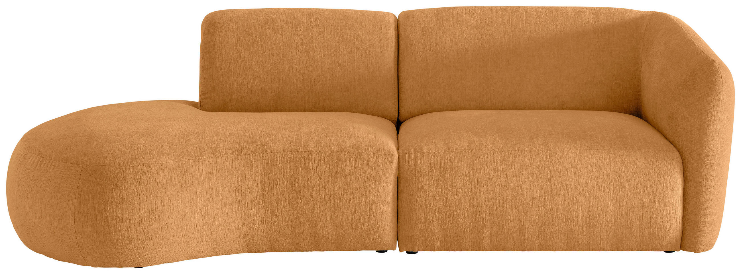 ECKSOFA in Mikrofaser Goldfarben  238/107 cm  - Goldfarben/Schwarz, MODERN, Kunststoff/Textil (238/107cm) - Livetastic