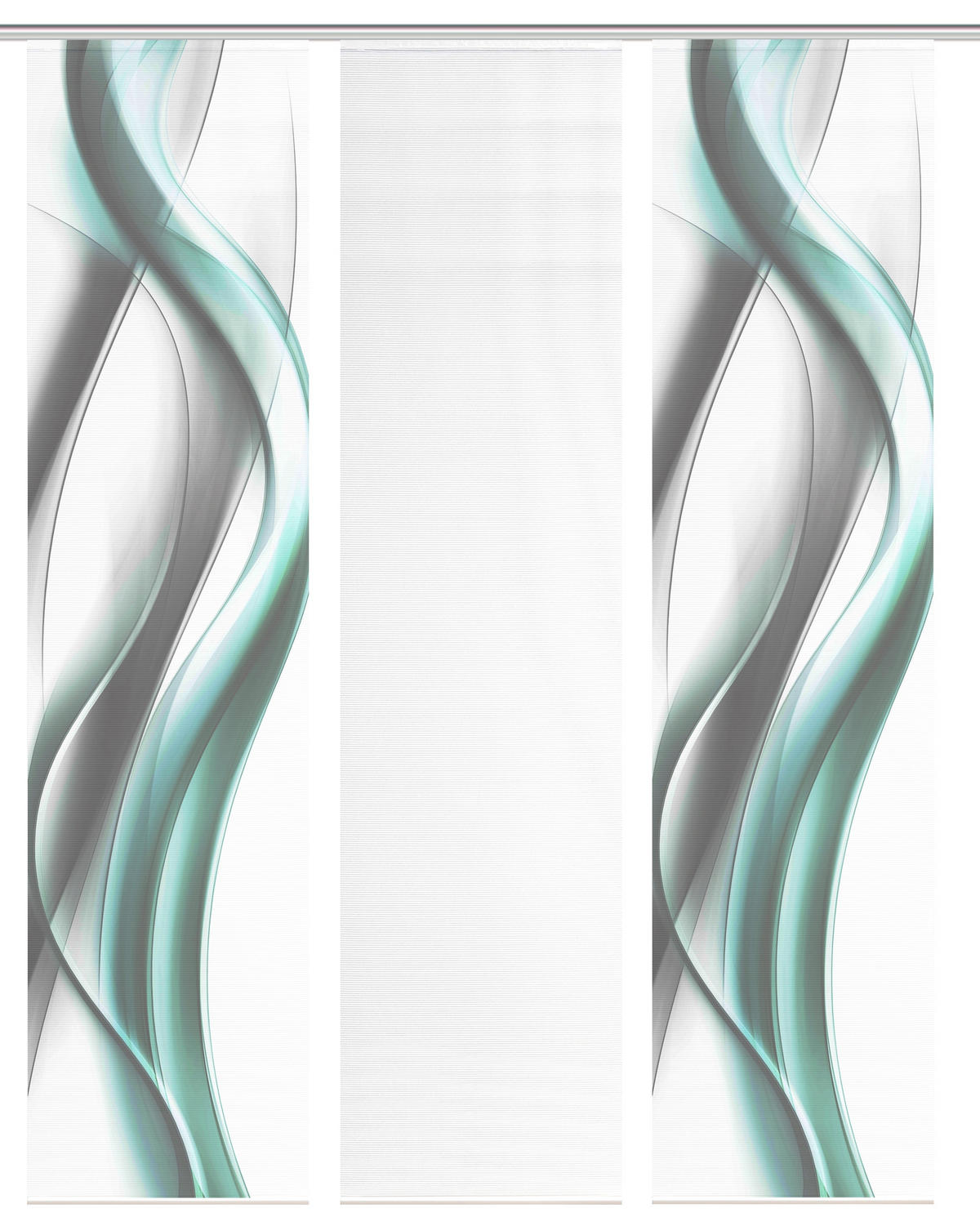 FLÄCHENVORHANG  3 Stück  blickdicht  60/260 cm   - Weiß/Grau, Design, Textil (60/260cm)