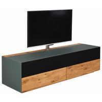 TV-ELEMENT 201,2/48,4/57,8 cm  - Eichefarben/Schwarz, Design, Glas/Holz (201,2/48,4/57,8cm) - TEAM 7
