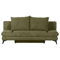 SCHLAFSOFA  mit Stoffauswahl, Liegefunktion, Schlafen auf Sitzhöhe, Rücken echt Cord Dunkelgrün  - Dunkelgrün/Schwarz, KONVENTIONELL, Textil/Metall (200/78/95cm) - home24