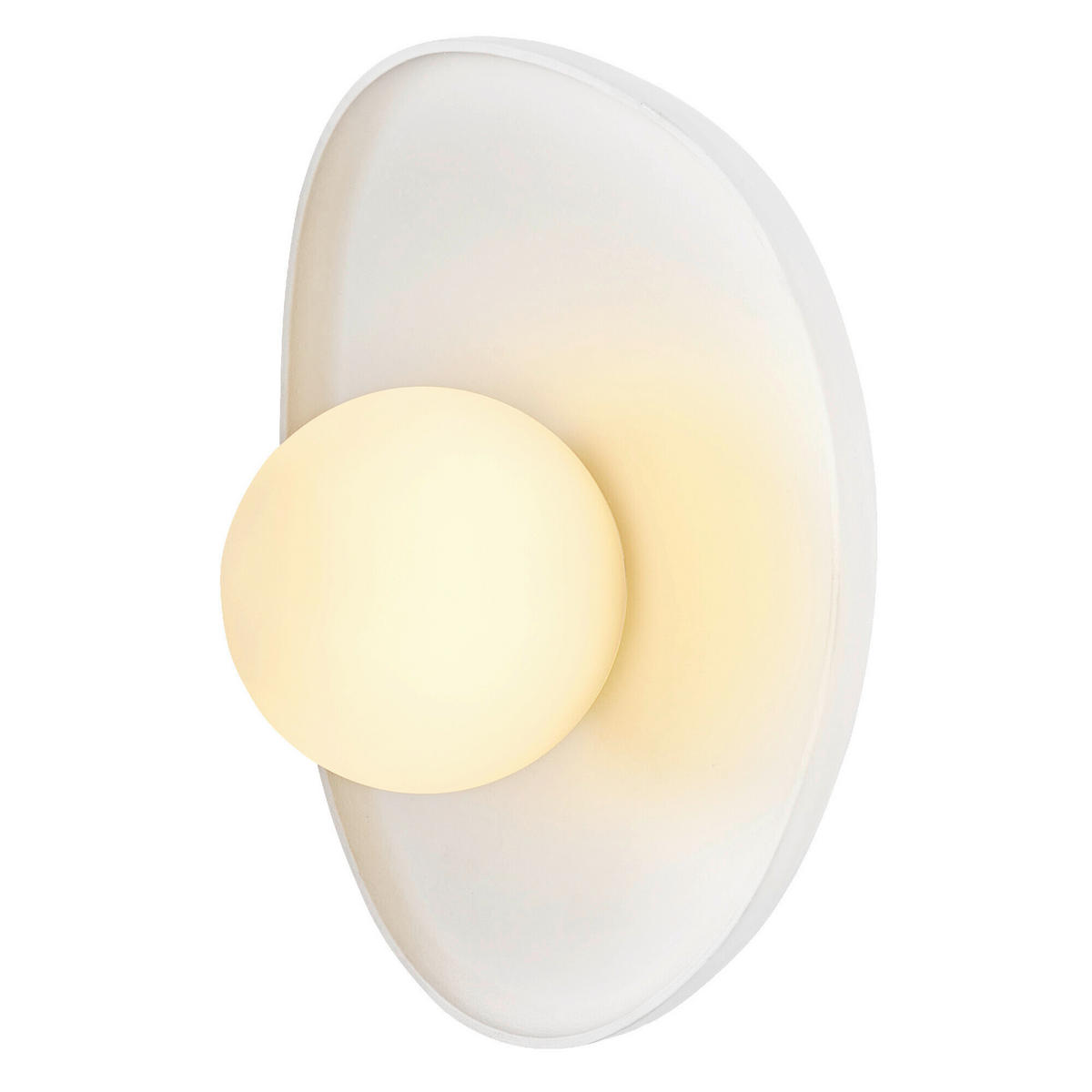 WANDLEUCHTE 20/13.5/26 cm   - Weiß, Basics, Glas/Stein (20/13.5/26cm) - Osram