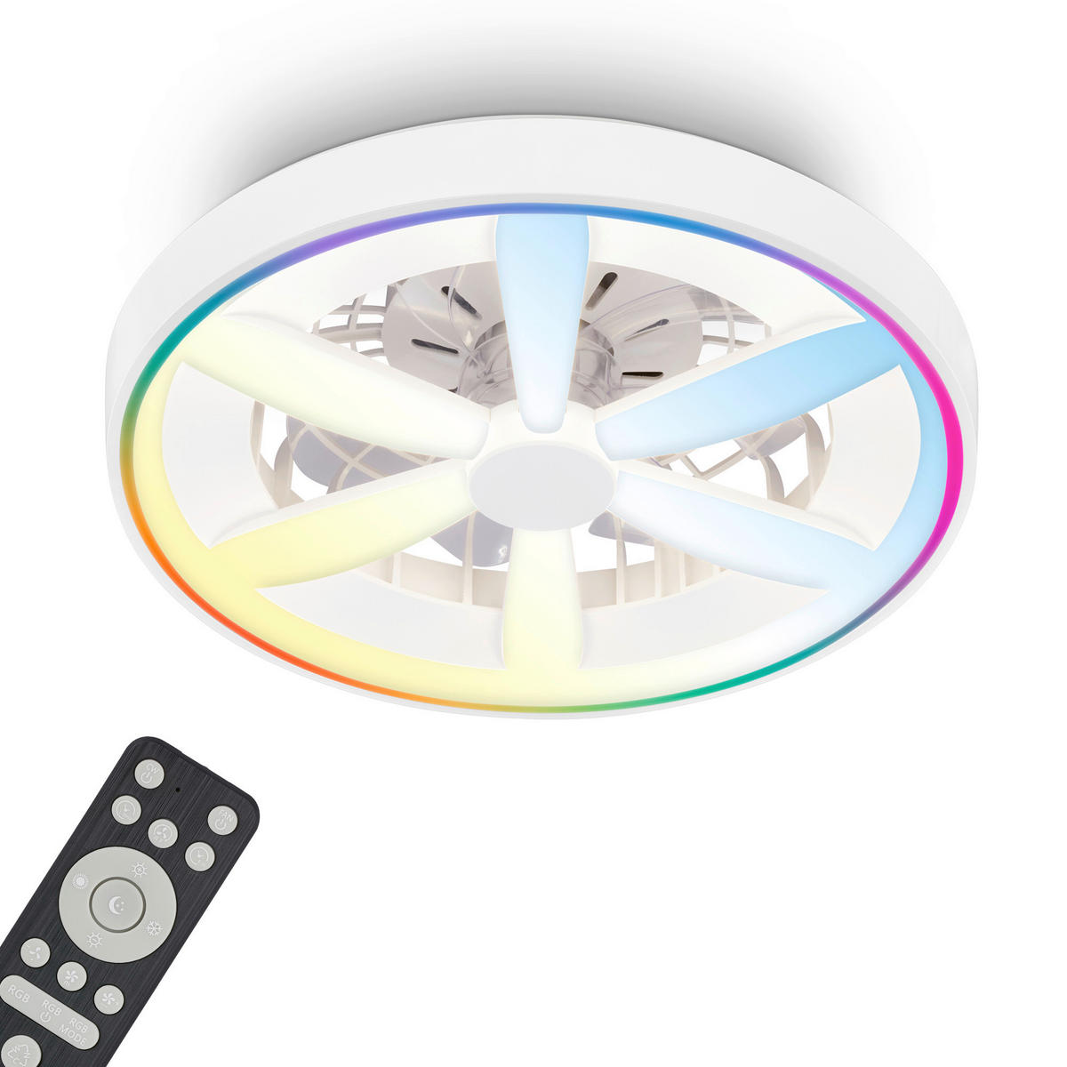 DECKENVENTILATOR 48./15 cm   - Weiß, Design, Kunststoff (48./15cm)