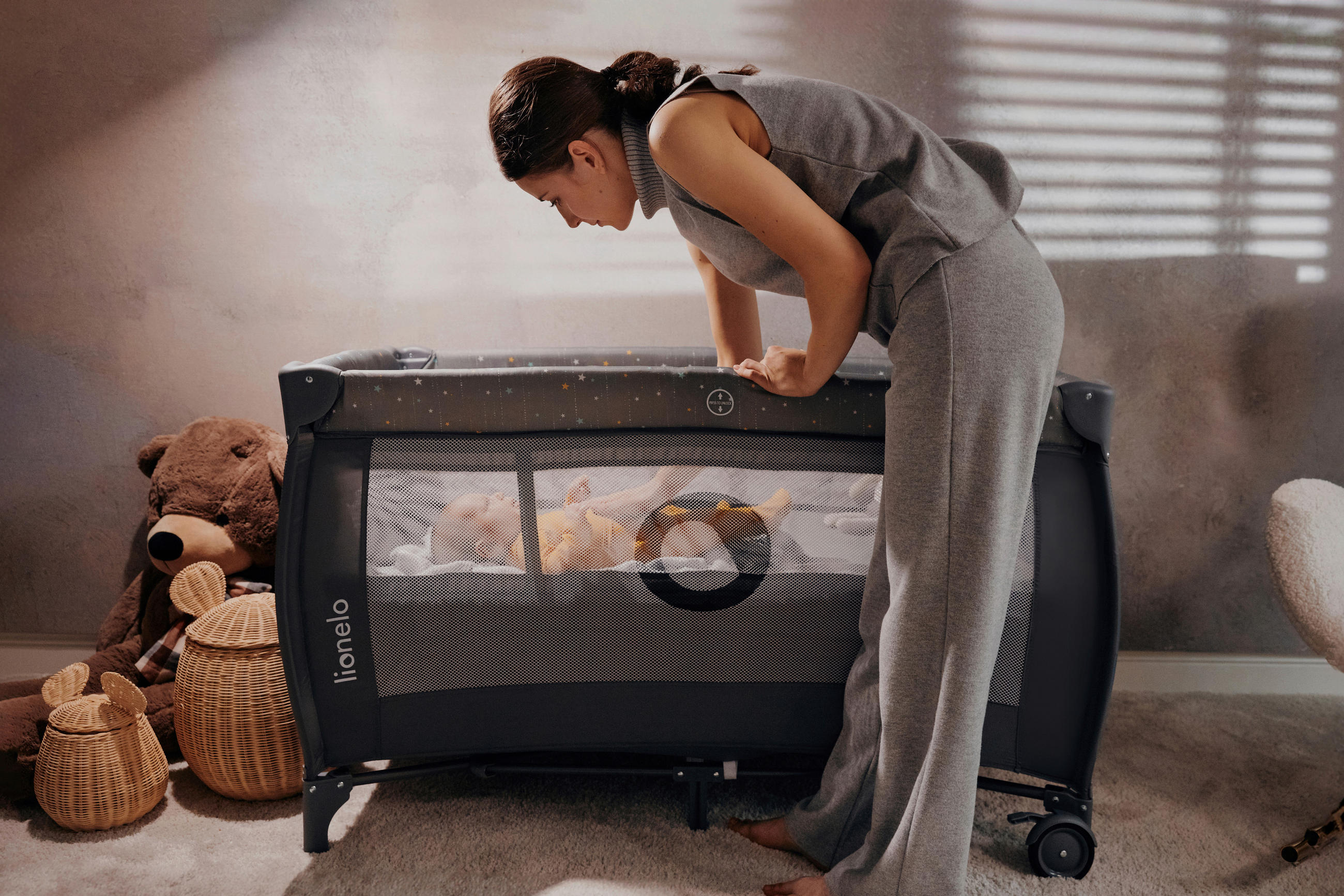 REISEBETT Stefi Plus Grau, Weiß  - Weiß/Grau, Basics, Kunststoff (125/65/76cm) - Lionelo