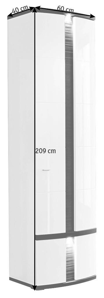 GARDEROBENSCHRANK  in 60/209/40 cm  - Chromfarben/Graphitfarben, Design, Holzwerkstoff/Metall (60/209/40cm) - Livetastic