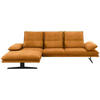 ECKSOFA Orange Mikrofaser  - Schwarz/Orange, Design, Textil/Metall (164/291cm) - Chilliano