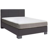 BOXSPRINGBETT 140/200 cm  in Anthrazit  - Anthrazit/Graphitfarben, Design, Holz/Textil (140/200cm) - Hom`in