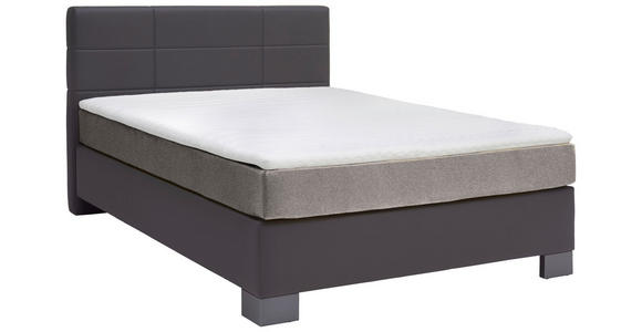 BOXSPRINGBETT 140/200 cm  in Anthrazit  - Anthrazit/Graphitfarben, Design, Holz/Textil (140/200cm) - Hom`in