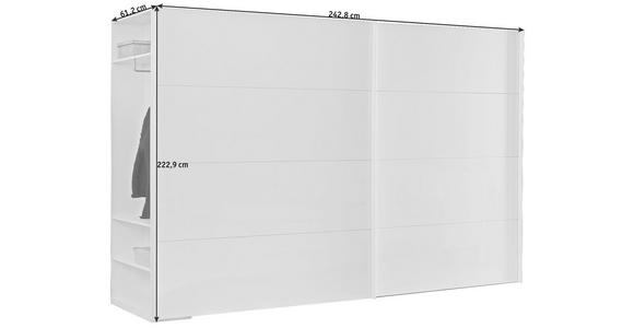 SCHWEBETÜRENSCHRANK in Weiß - Weiß, Design, Holzwerkstoff/Metall (242,8/222,9/61,2cm) - Voleo