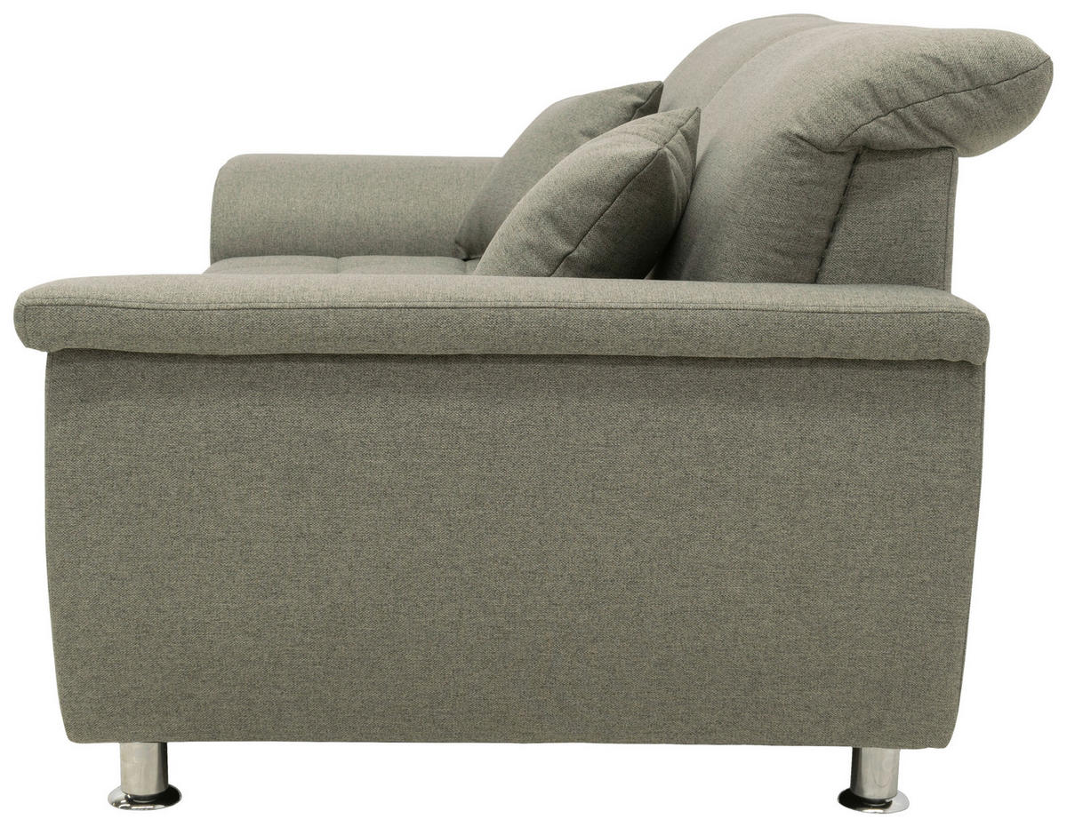 Zweisitzer-Sofa mit Funktion Webstoff Graubraun  - Chromfarben/Graubraun, KONVENTIONELL, Textil/Metall (190/81/105cm) - MID.YOU