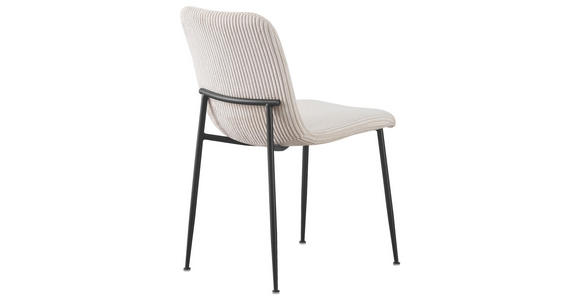 STUHL  Stoffauswahl Cord  - Beige/Schwarz, Design, Textil/Metall (43/83/56cm) - Xora