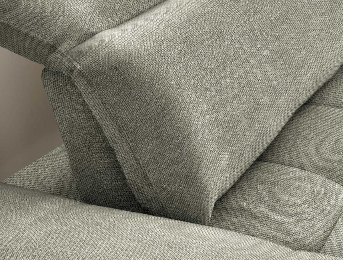 ECKSOFA in Webstoff Greige  288/179-202 cm  - Greige/Schwarz, Design, Textil/Metall (288/179-202cm) - Stylife