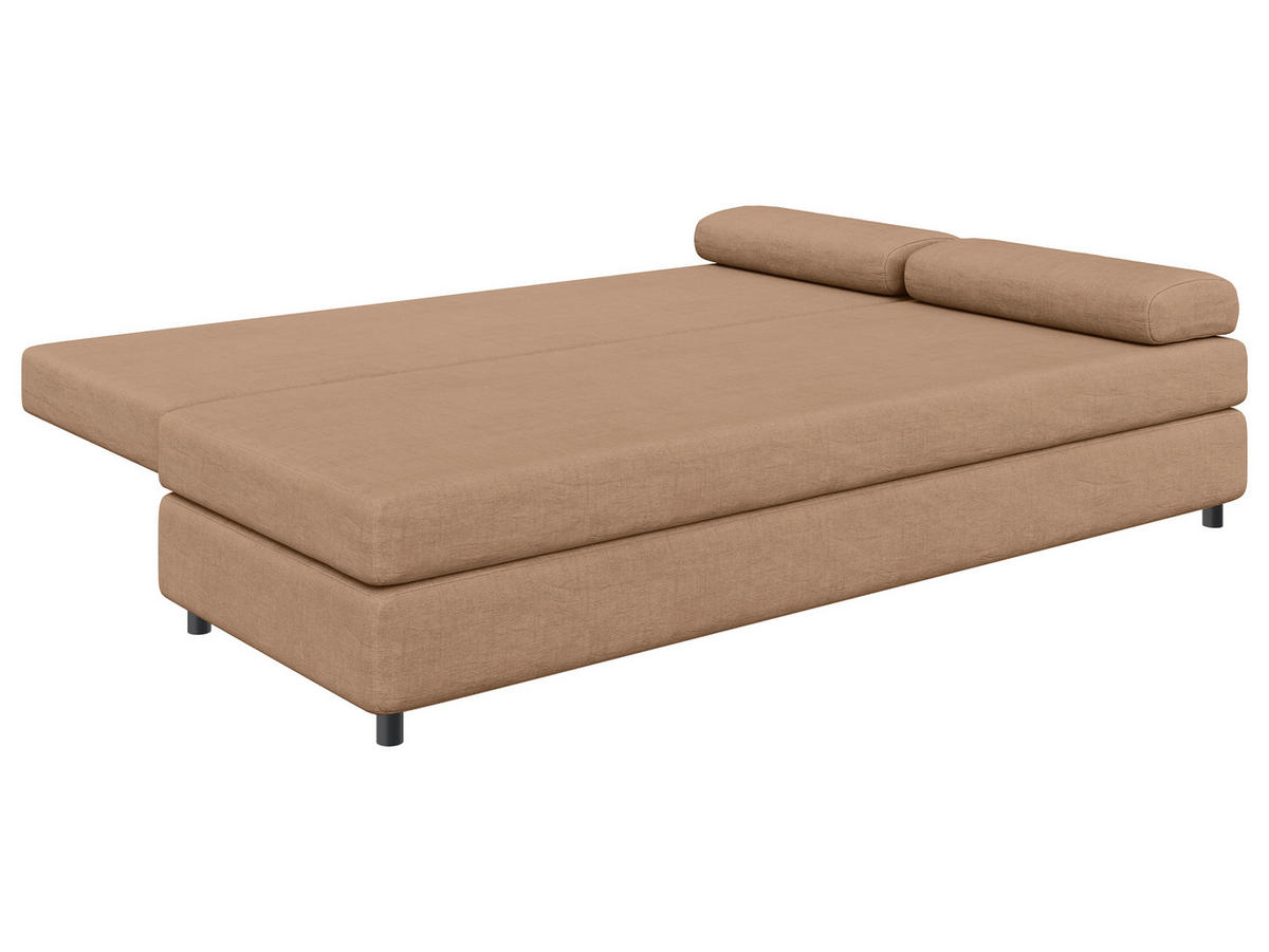 SCHLAFSOFA in Jacquard Karamell  - Karamell/Schwarz, Design, Kunststoff/Textil (200/88/87cm) - Ti'me