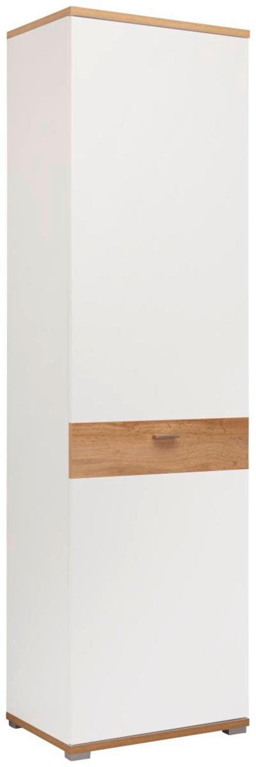 GARDEROBENSCHRANK  in 58/205/40 cm  - Eichefarben/Weiß, Design, Holzwerkstoff/Metall (58/205/40cm) - Carryhome