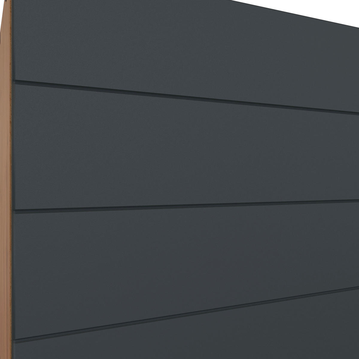 KÜCHENBLOCK 300 cm   in Grau, Eiche Wotan  - Eiche Wotan/Grau, Design, Holzwerkstoff/Metall (300cm) - Held