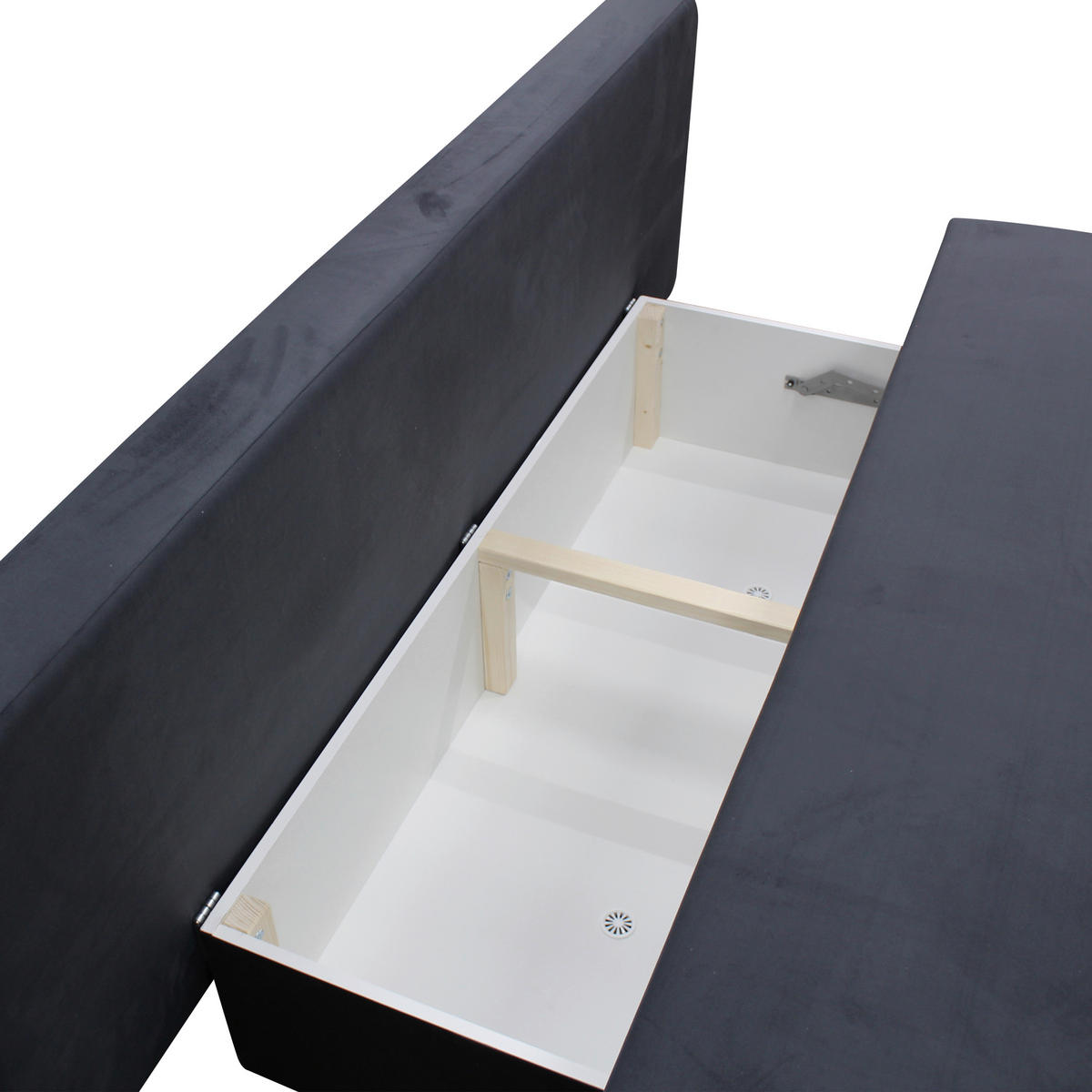 SCHLAFSOFA Velours Grau  - Schwarz/Grau, Design, Kunststoff/Textil (197/90/83cm) - MID.YOU