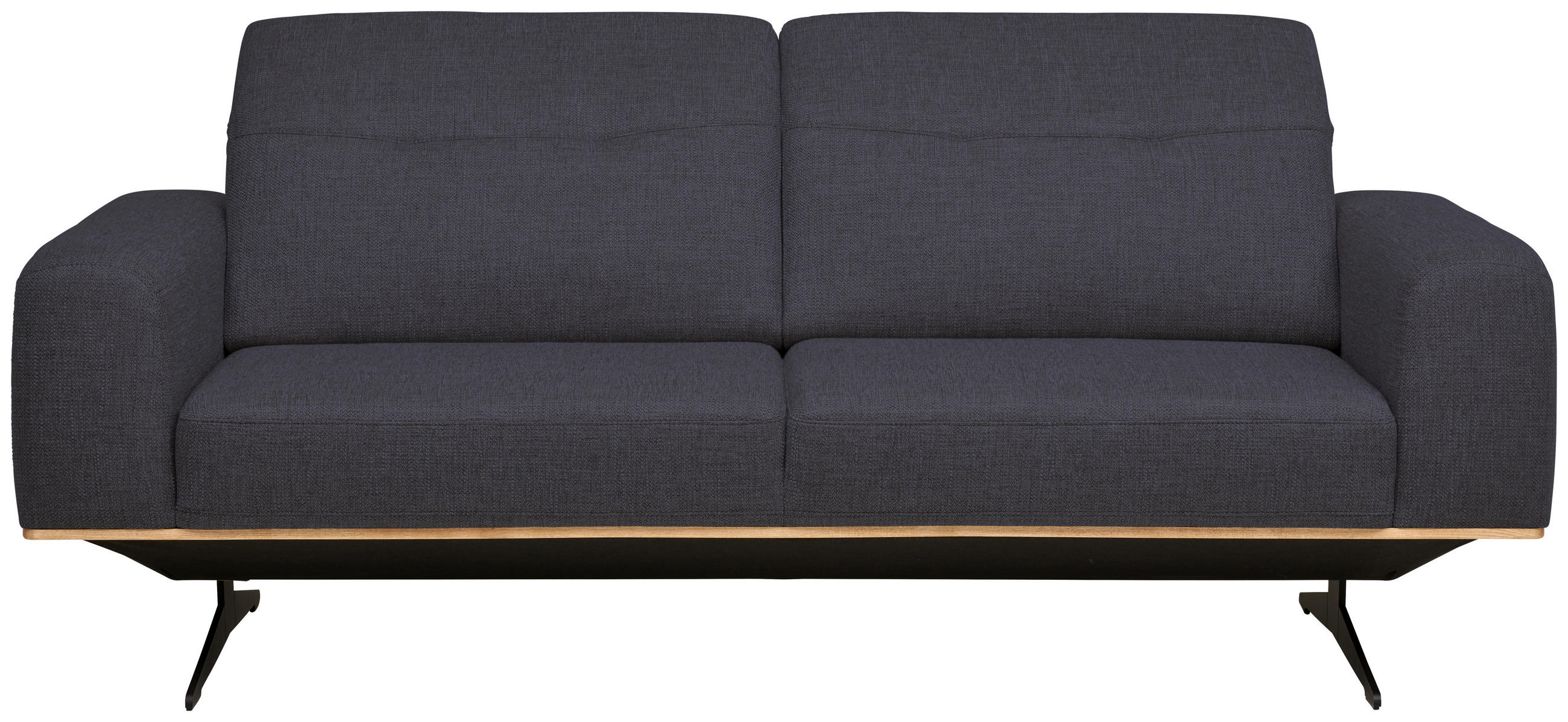 3-SITZER-SOFA in Struktur Dunkelblau  - Schwarz/Dunkelblau, Design, Textil/Metall (205/76-97/102cm) - Novel