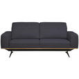 3-SITZER-SOFA in Struktur Dunkelblau  - Schwarz/Dunkelblau, Design, Textil/Metall (205/76-97/102cm) - Novel