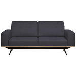 3-SITZER-SOFA Struktur Dunkelblau  - Schwarz/Dunkelblau, Design, Textil/Metall (205/76-97/102cm) - Novel