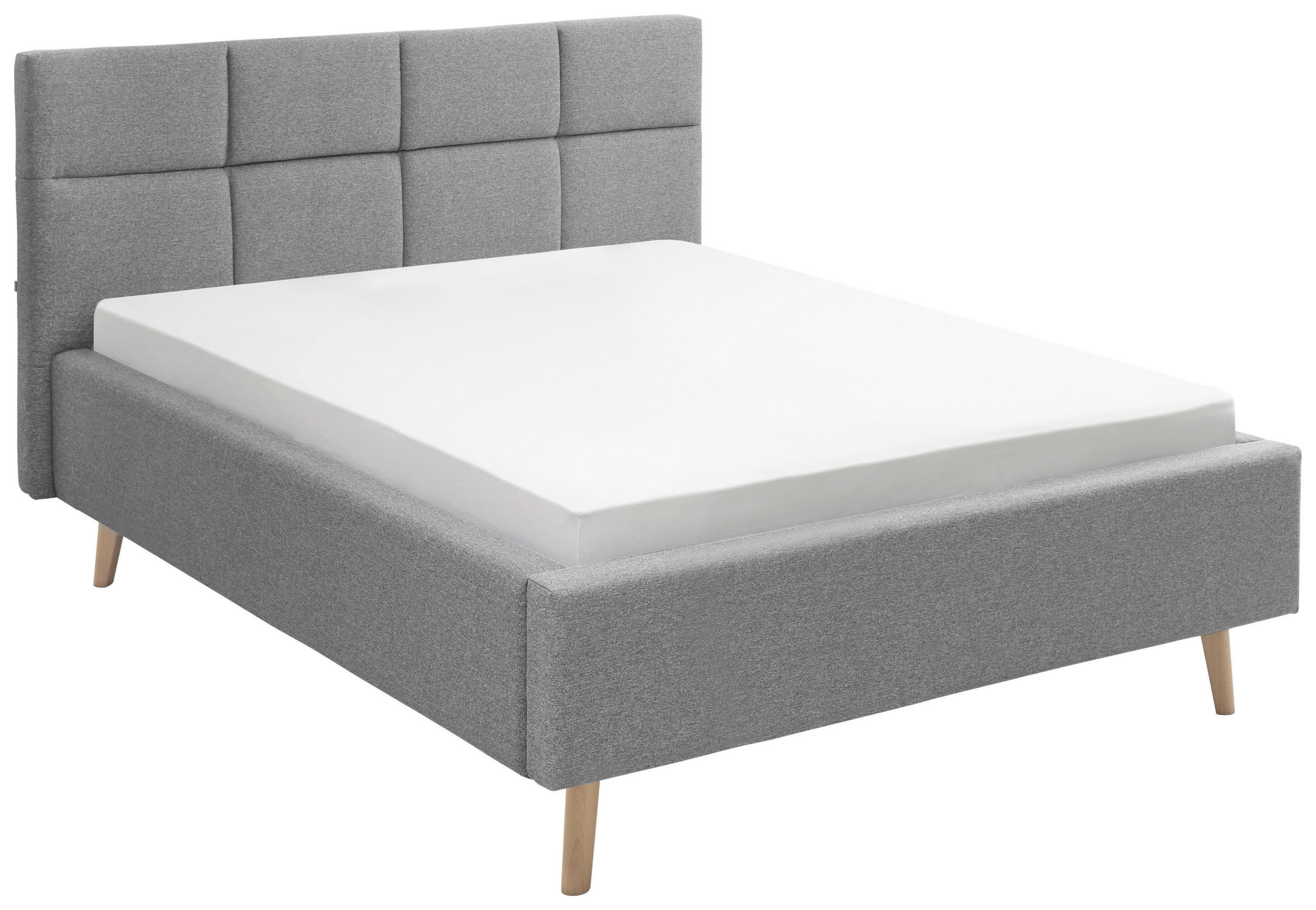 POLSTERBETT 140/200 cm in Hellgrau - Eichefarben/Hellgrau, KONVENTIONELL, Holz/Textil (140/200cm) - SetOne by Musterring