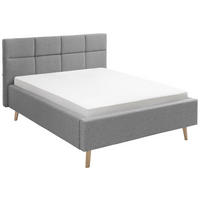 POLSTERBETT 140/200 cm  in Hellgrau  - Eichefarben/Hellgrau, KONVENTIONELL, Holz/Textil (140/200cm) - SetOne by Musterring