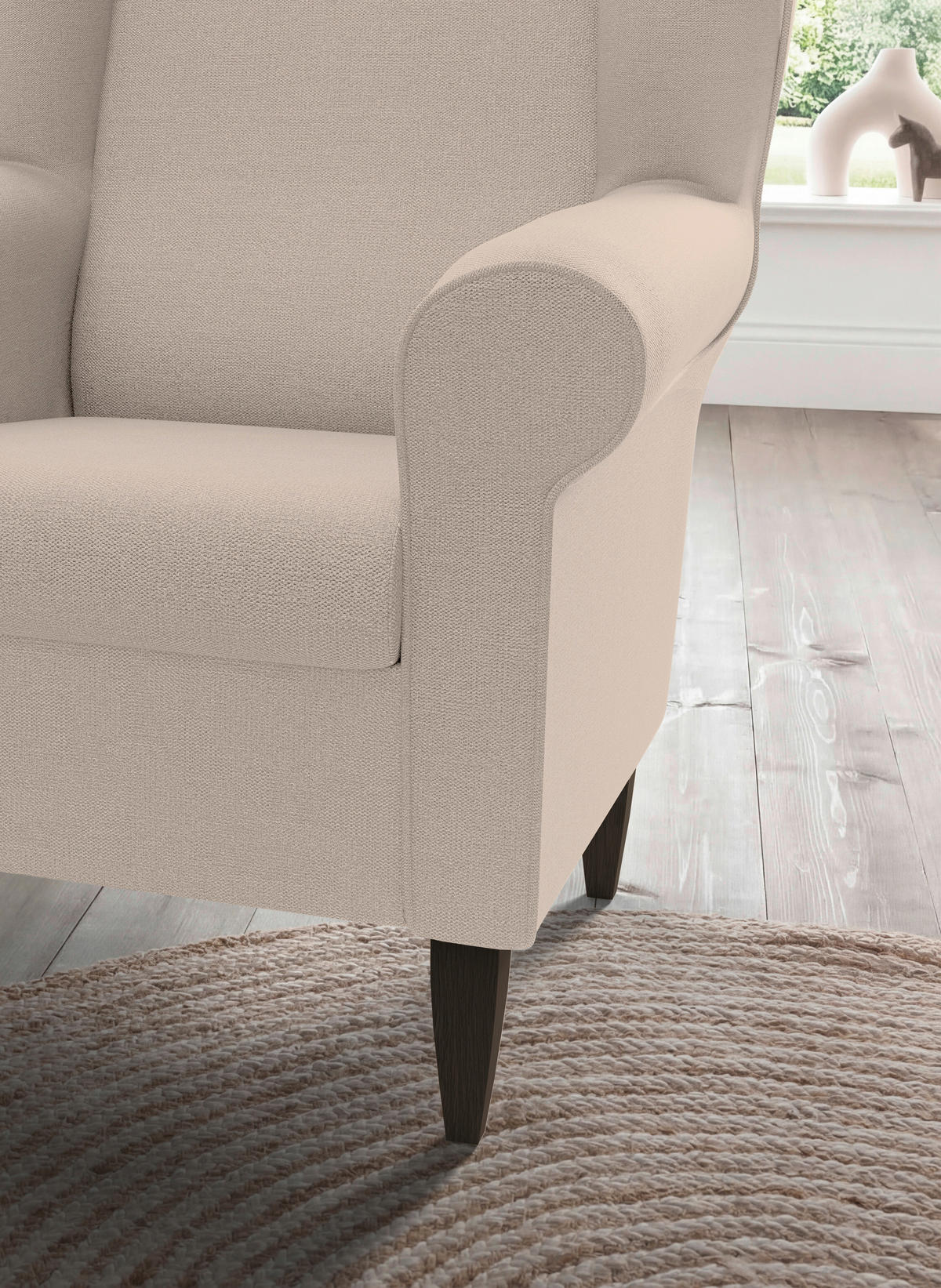 SESSELSET Struktur Beige  - Wengefarben/Beige, Konventionell, Holz/Textil (80/102/86cm) - Livetastic