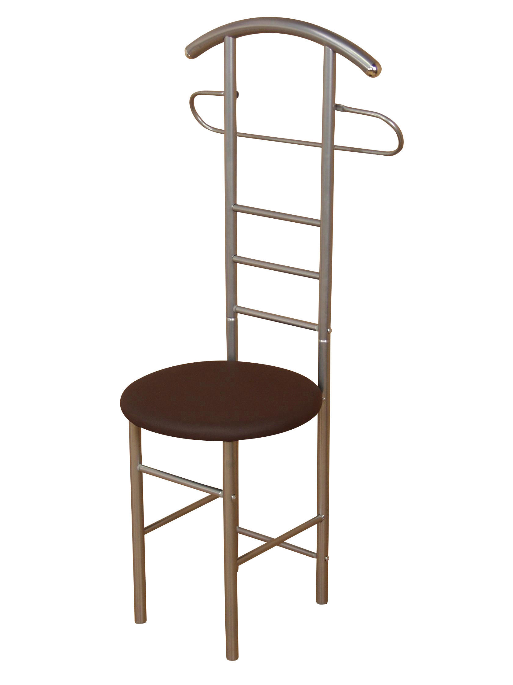 HERRENDIENER in Braun, Alufarben   - Alufarben/Braun, Design, Textil/Metall (47/53/118cm) - MID.YOU