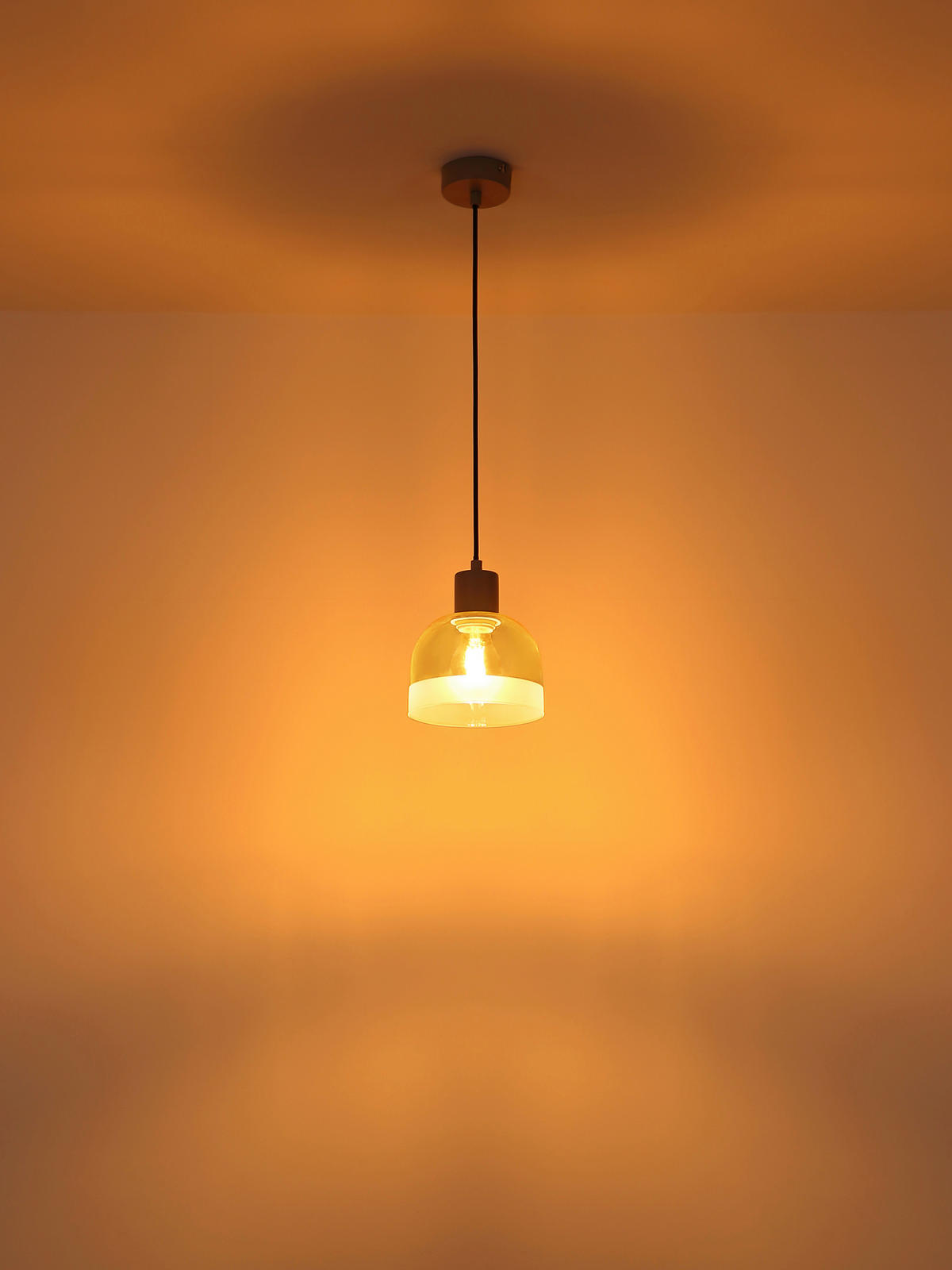 HÄNGELEUCHTE Kairo 15/120 cm  - Chromfarben/Schwarzchrom, Design, Glas/Kunststoff (15/120cm) - Globo
