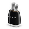 MESSERBLOCK 6-teilig  - Schwarz Hochglanz, Basics, Holz/Kunststoff (13,5/23,2/19cm) - SMEG
