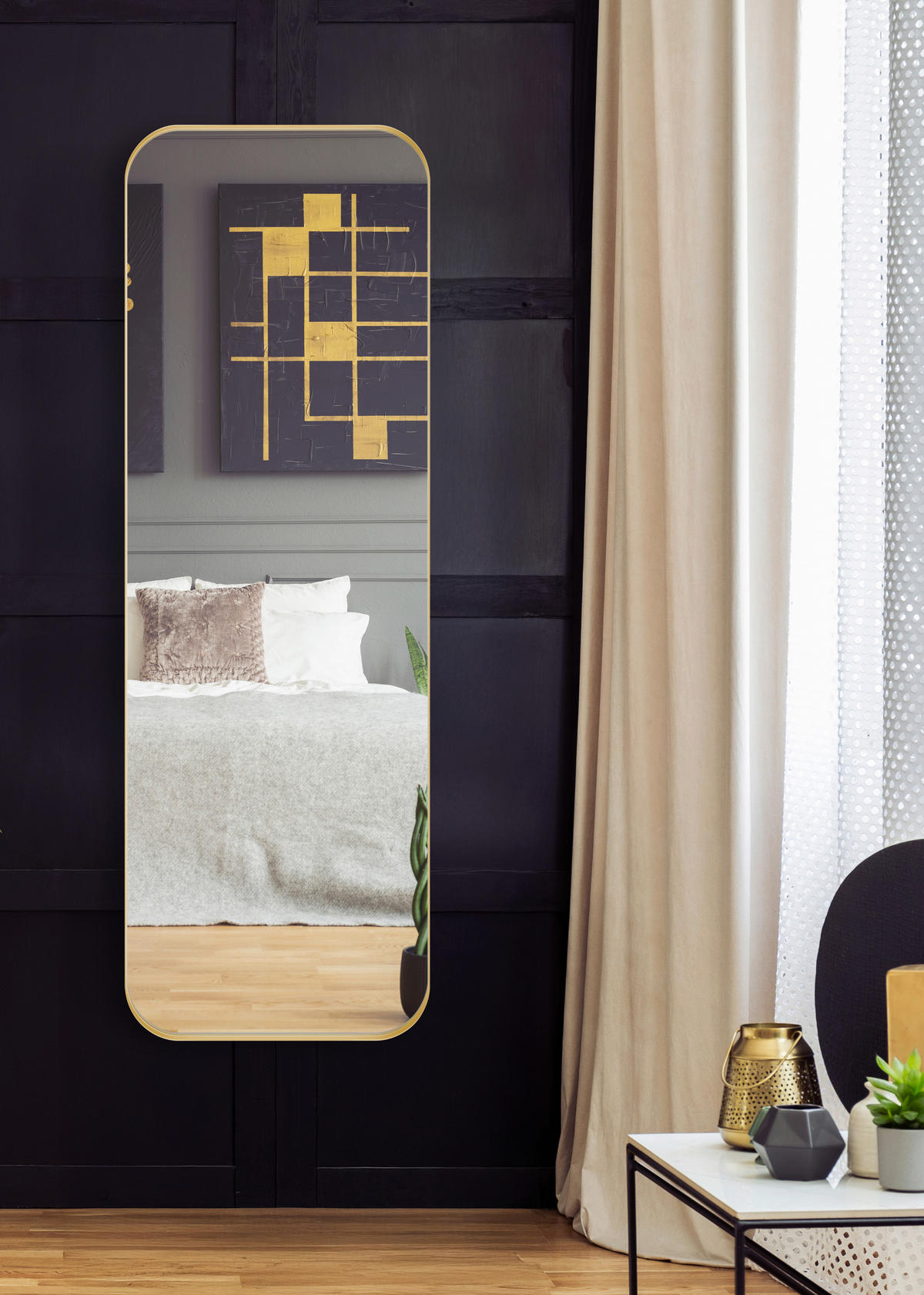 WANDSPIEGEL 50/150/2,8 cm    in rechteckig  - Goldfarben, Trend, Glas/Metall (50/150/2,8cm) - Boxxx