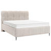 POLSTERBETT gepolstertes Kopfteil, Lattenrost 180/200 cm  in Beige  - Beige/Schwarz, Design, Holz/Textil (180/200cm) - Boxxx