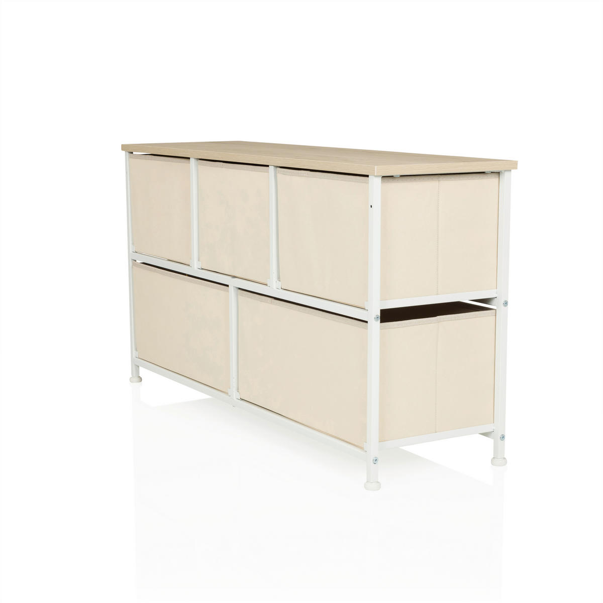 KOMMODE  in 100/55/30 cm  - Beige/Weiß, MODERN, Kunststoff/Textil (100/55/30cm) - MID.YOU