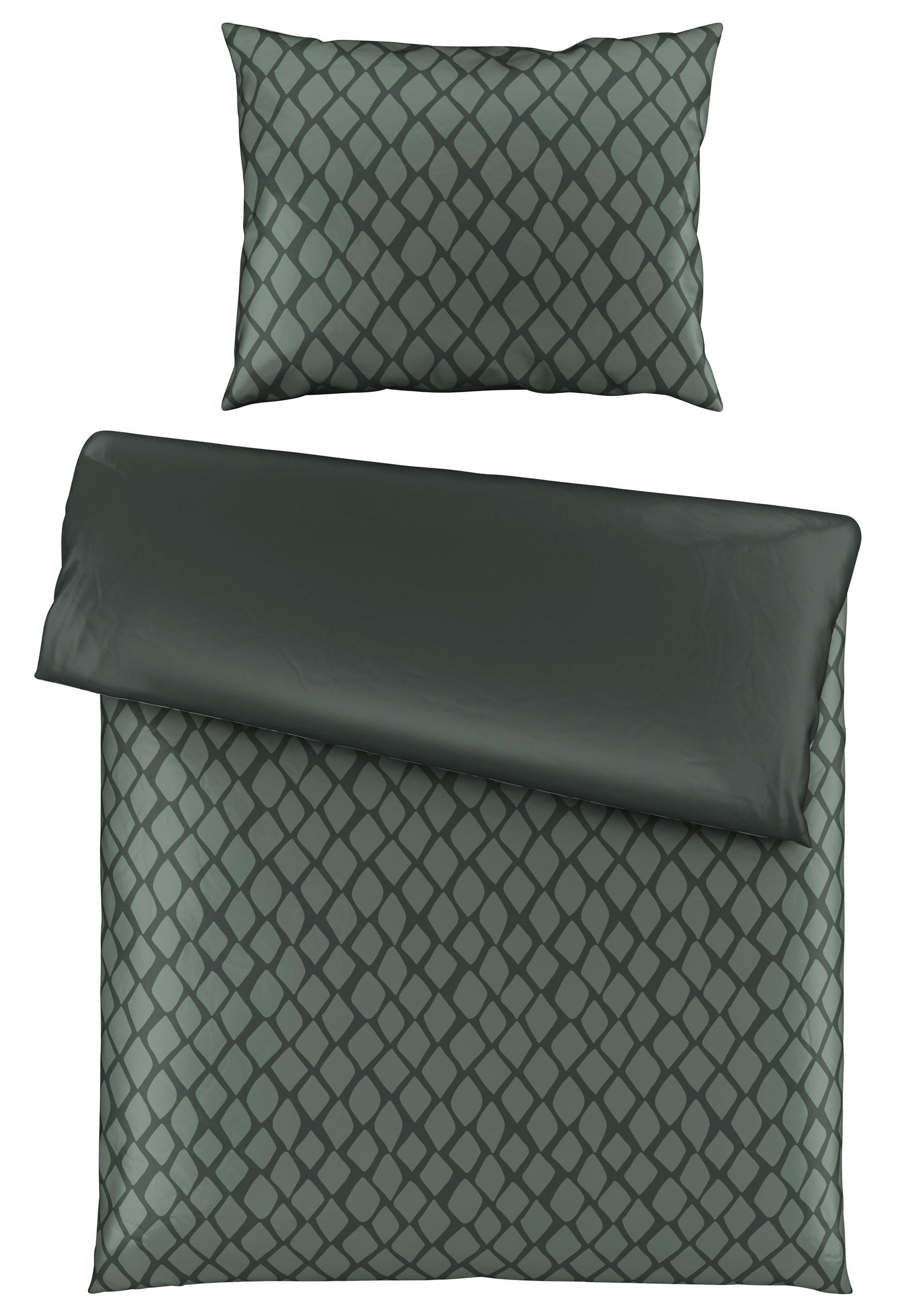 POSTEĽNÁ BIELIZEŇ, satén, zelená, 140/200 cm - zelená, Design, textil (140/200cm) - Dieter Knoll