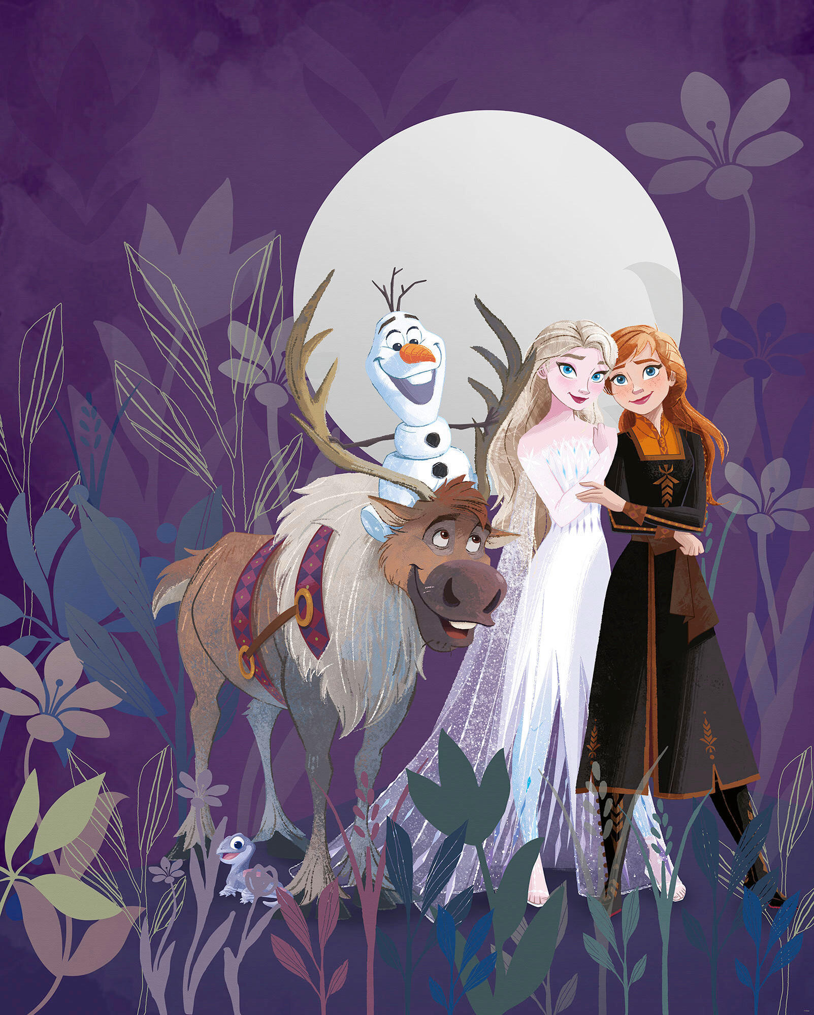 FOTOTAPETE FROZEN FULL MOON HIKE  - Lila, Design, Textil (200/250cm) - Disney