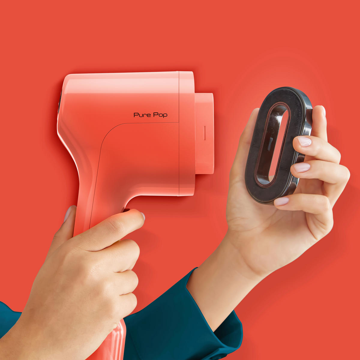 DAMPFBÜRSTE PURE POP  - Rot, Basics, Kunststoff (33,8/7,8/15,9cm) - Tefal