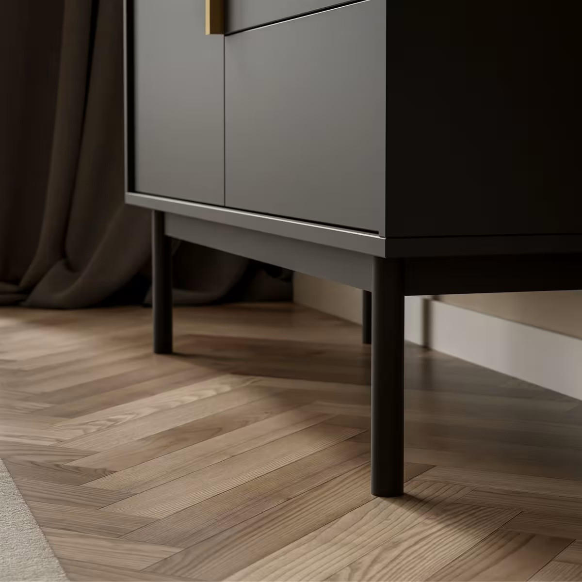 KOMMODE Viva, 104/82/39 cm, 3 Schublade(n)  - Goldfarben/Schwarz, Design, Holz/Holzwerkstoff (104/82/39cm) - Boxxx