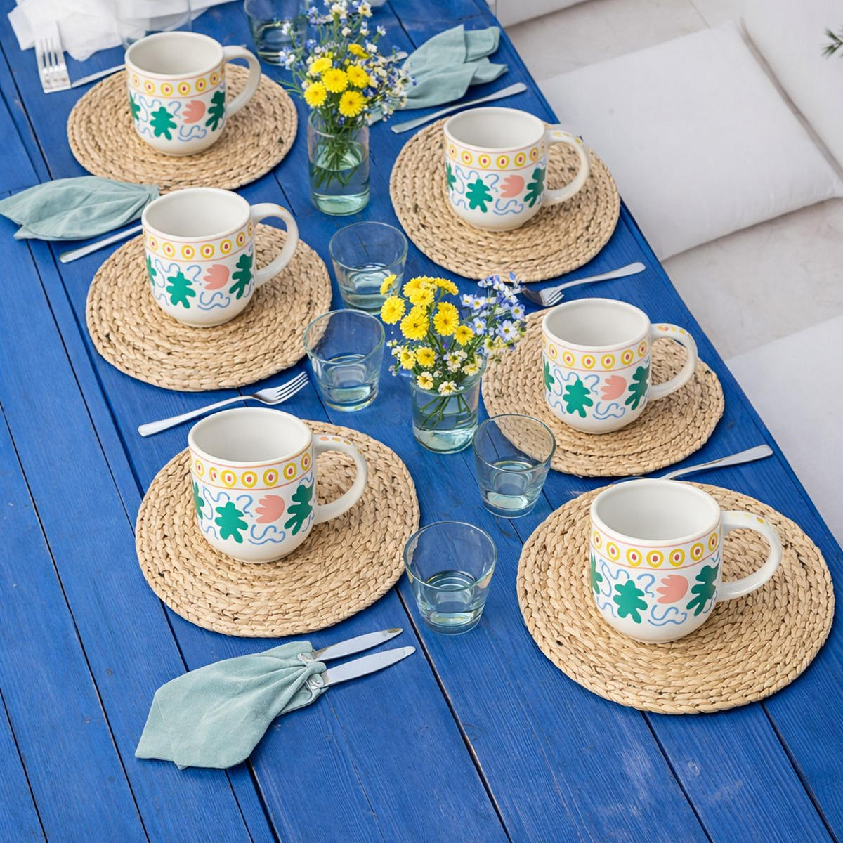 KAFFEEBECHERSET SUMMER BLISS 6-teilig  - Multicolor, Basics, Keramik - Costa Nova