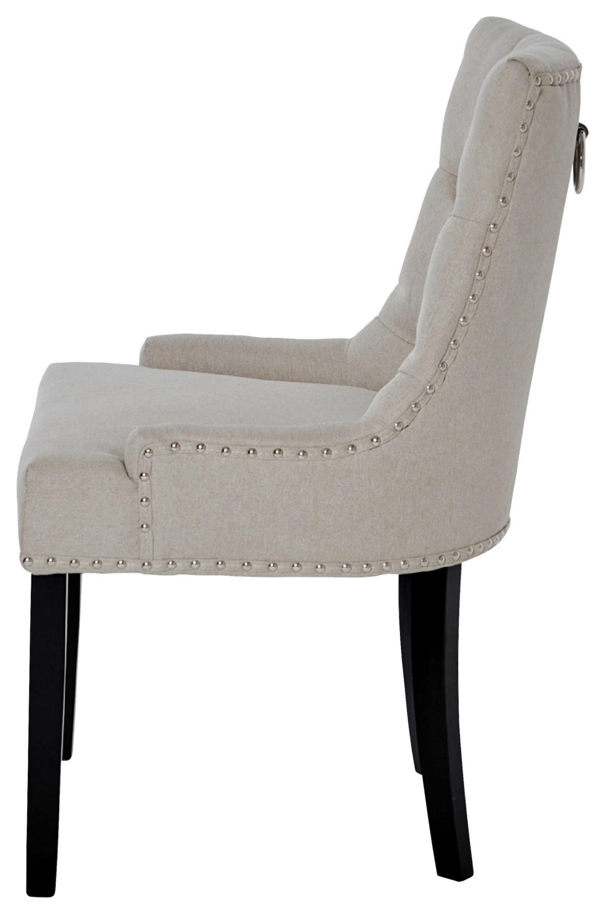STUHL  in Webstoff  - Beige/Schwarz, Modern, Holz/Textil (56/62,5/91cm) - Livetastic