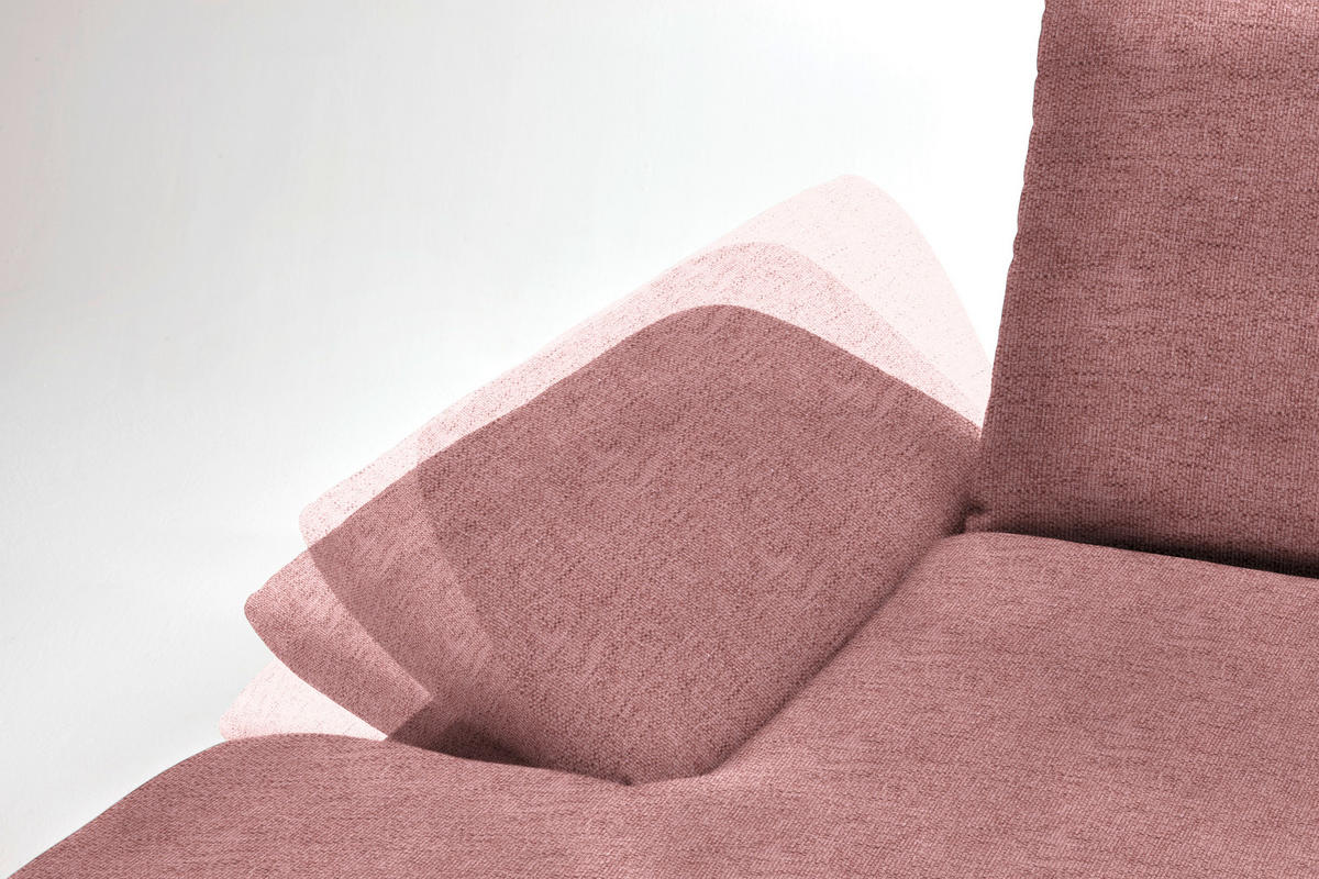 ECKSOFA in Flachgewebe Altrosa  - Schwarz/Altrosa, Design, Holz/Textil (159/314cm) - Dieter Knoll