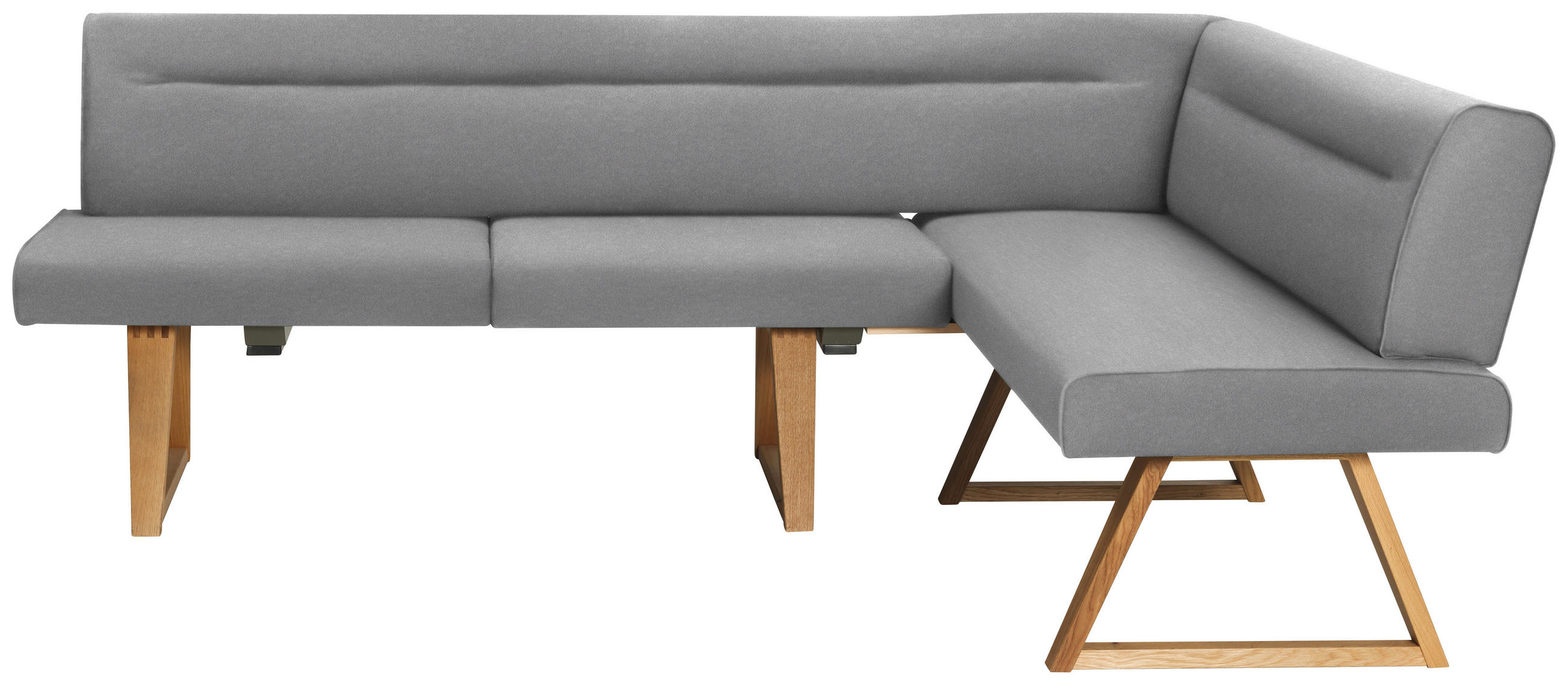 ECKBANK 230/170 cm  in Eichefarben, Hellgrau  - Eichefarben/Hellgrau, KONVENTIONELL, Holz/Textil (230/170cm) - Moderano