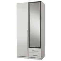 DREHTÜRENSCHRANK 90/198/56 cm 2-türig  - Alufarben/Graphitfarben, Design, Holzwerkstoff/Kunststoff (90/198/56cm) - Carryhome