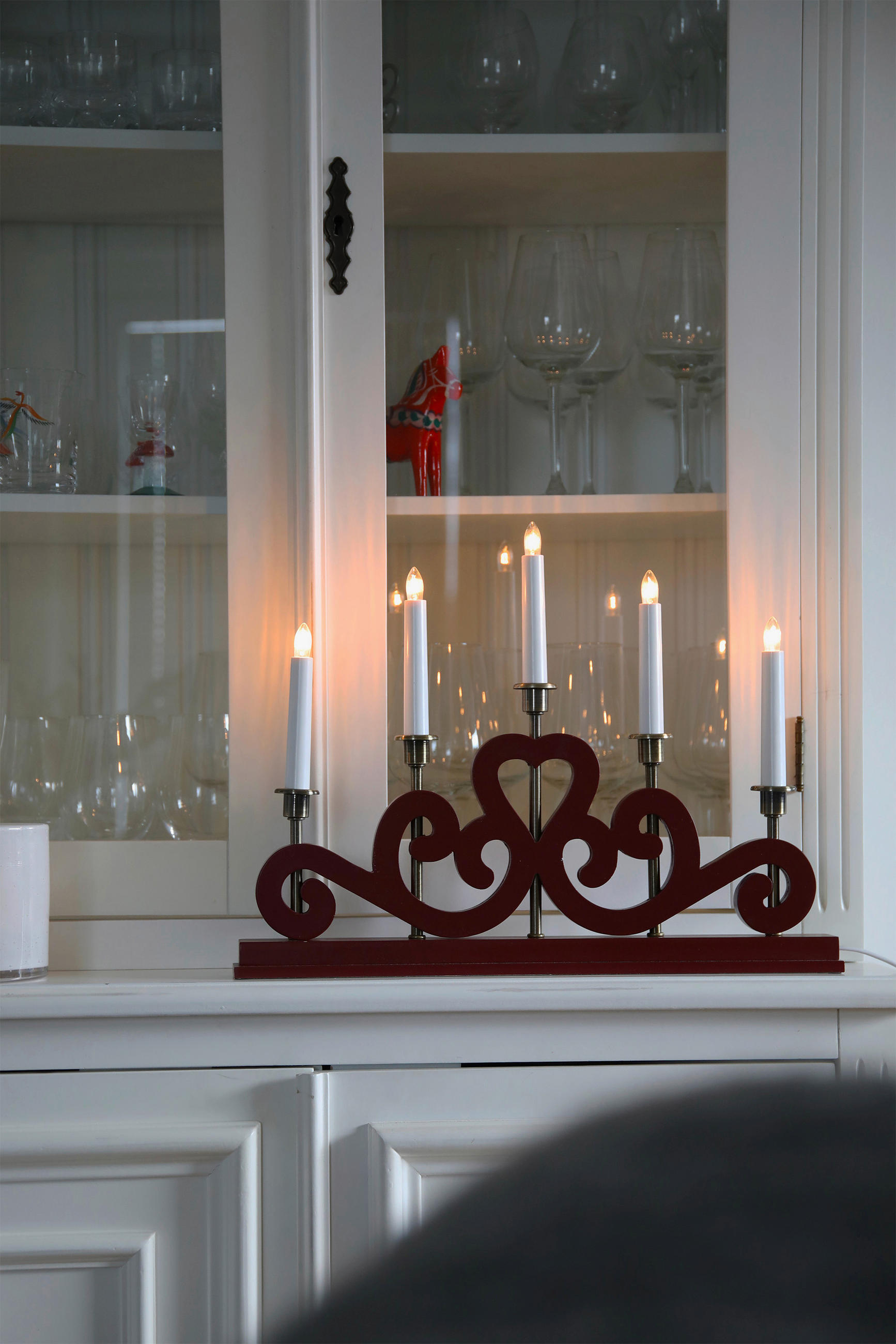 WEIHNACHTSPYRAMIDE  - Rot, Basics, Holz/Metall (47/35,5/4,5cm) - Markslöjd